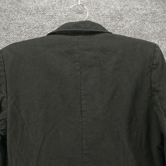 Helen McAlinden Womens Linen Blazer Jacket Black Actual 18.5x25.5 Lined 3-Button - Picture 7 of 13